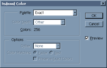 Converting to Indexed Color Mode